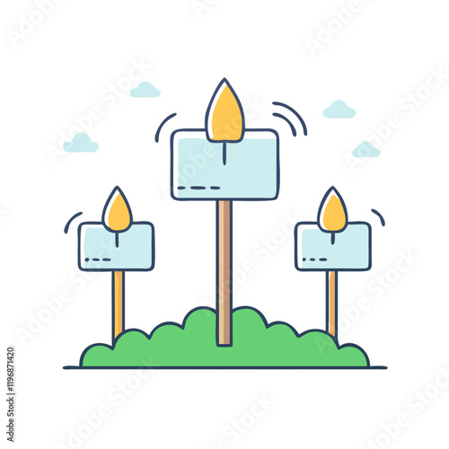 garden stakes vector icon, garden stakes vector illustration -simple illustration of garden stakes, perfect for garden stakes logos and icons and themed design 
