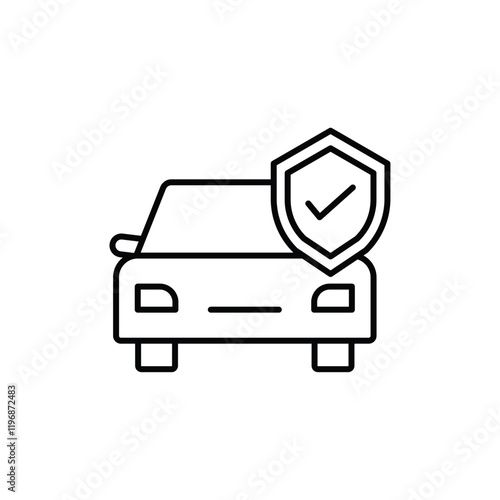 Auto insurance icon logo sign set vector outline