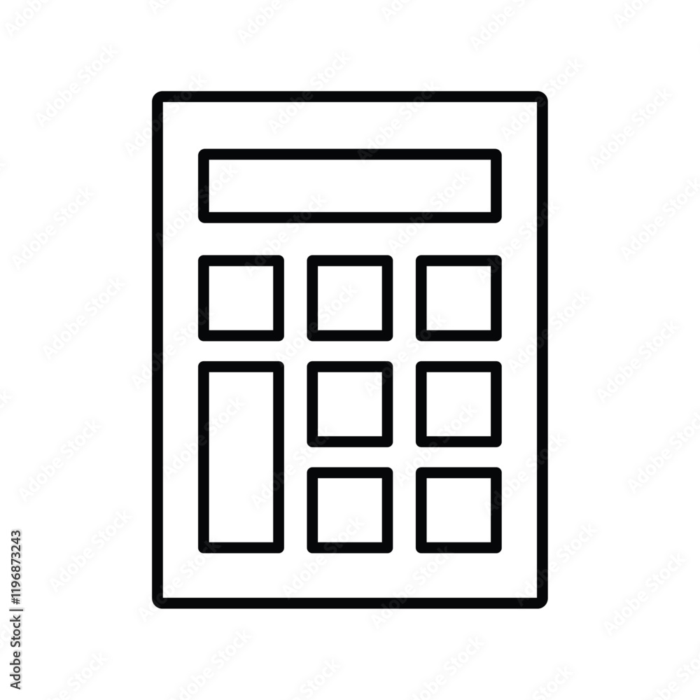 Calculator icon logo sign set vector outline Calculator icon logo sign set vector outline