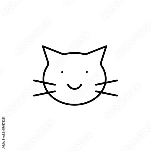 Cat icon logo sign set vector outline