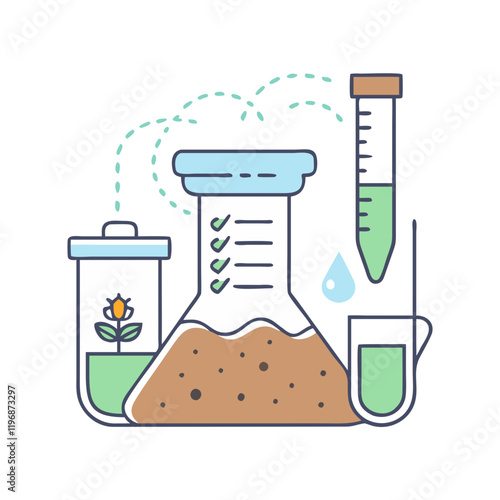 soil testing kit vector icon, soil testing kit vector illustration -simple illustration of soil testing kit, perfect for soil testing kit logos and icons and themed design 