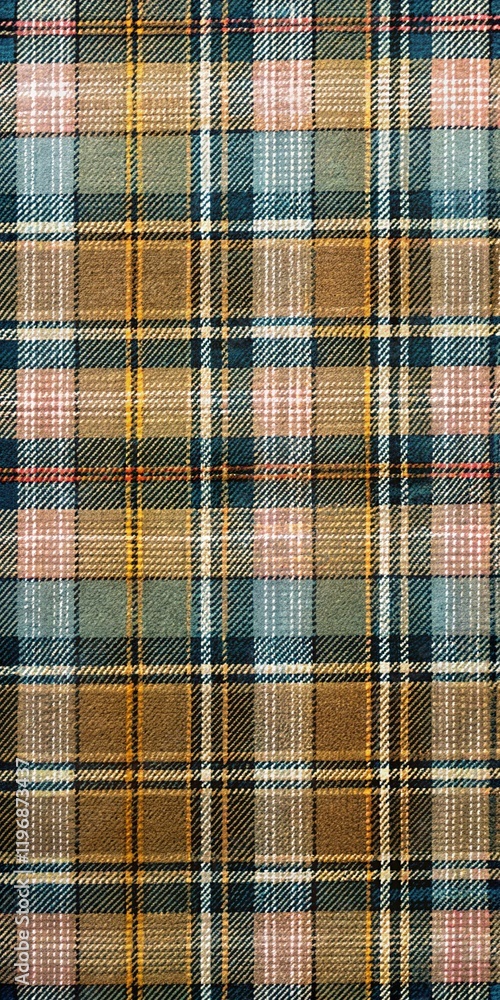 Classic Plaid Textile Pattern fabric with Soft Pink, Olive Green, and Light Blue Intersecting Lines in a Symmetrical Grid Design Classic Plaid Textile Pattern fabric with Soft Pink, Olive Green, and Light Blue Intersecting Lines in a Symmetrical Grid Design