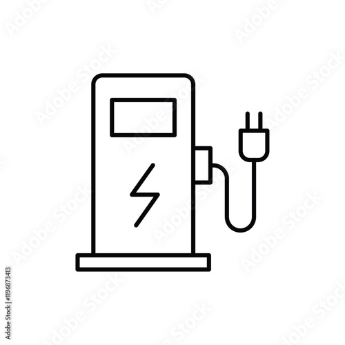 Charging station icon logo sign set vector outline