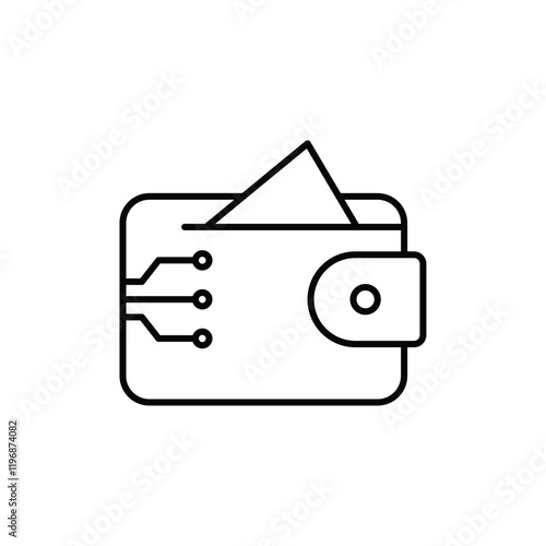 Cryptocurrency wallet icon logo sign set vector outline