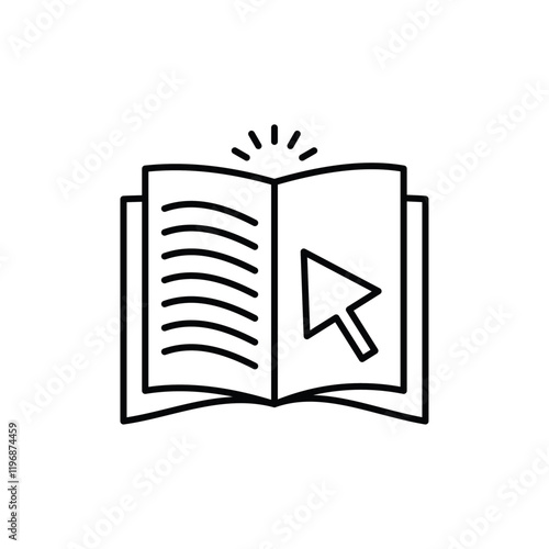 E-book icon logo sign set vector outline