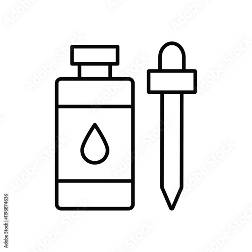 Essential oils icon logo sign set vector outline