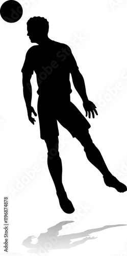 A soccer or football player male silhouette man