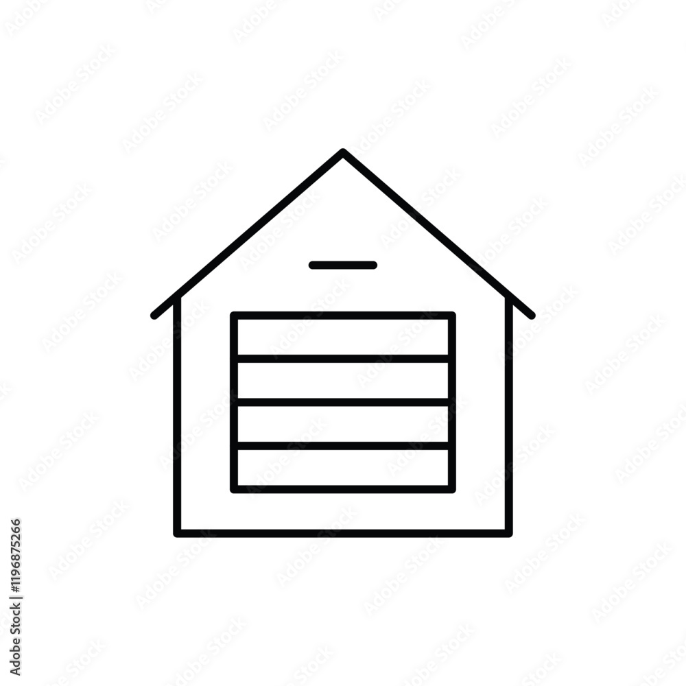 Garage icon logo sign set vector outline