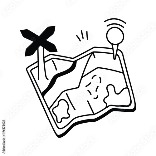 Grab this amazing icon of map in trendy style