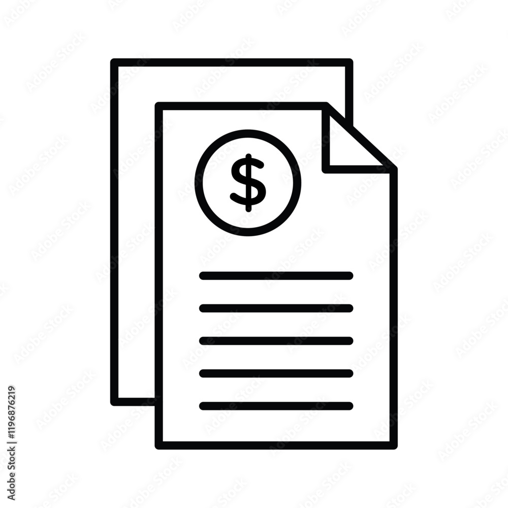Invoice icon logo sign set vector outline Invoice icon logo sign set vector outline