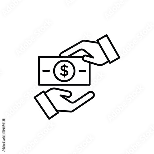Loan icon logo sign set vector outline