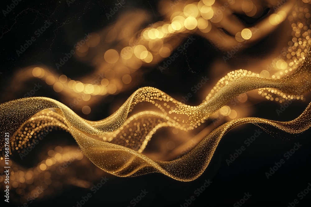 Blurred golden bokeh on black background Blurred golden bokeh on black background