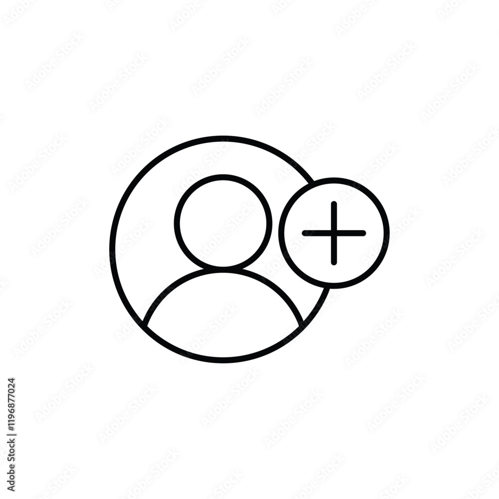 New account icon logo sign set vector outline New account icon logo sign set vector outline