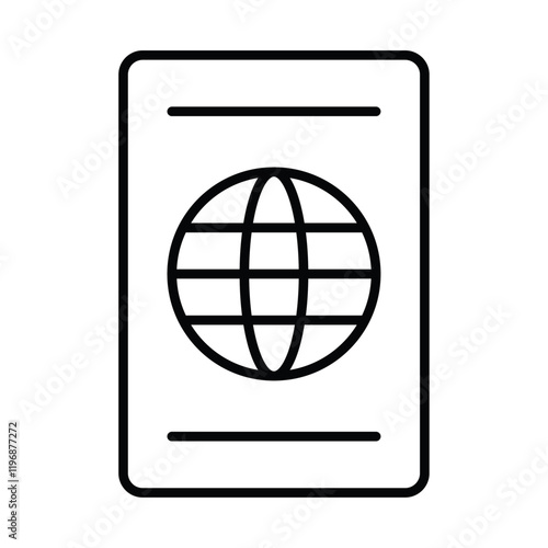 Passport icon logo sign set vector outline