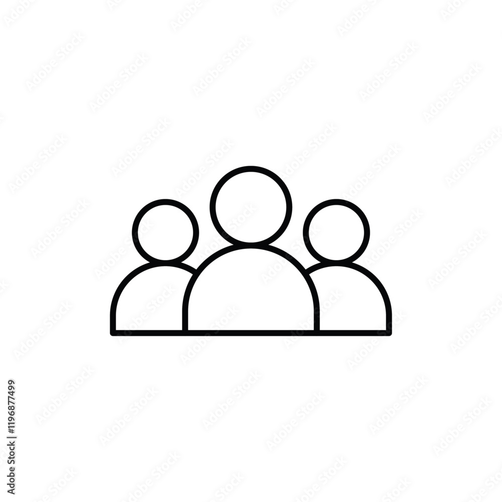 People group icon logo sign set vector outline People group icon logo sign set vector outline