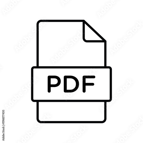 PDF file icon logo sign set vector outline