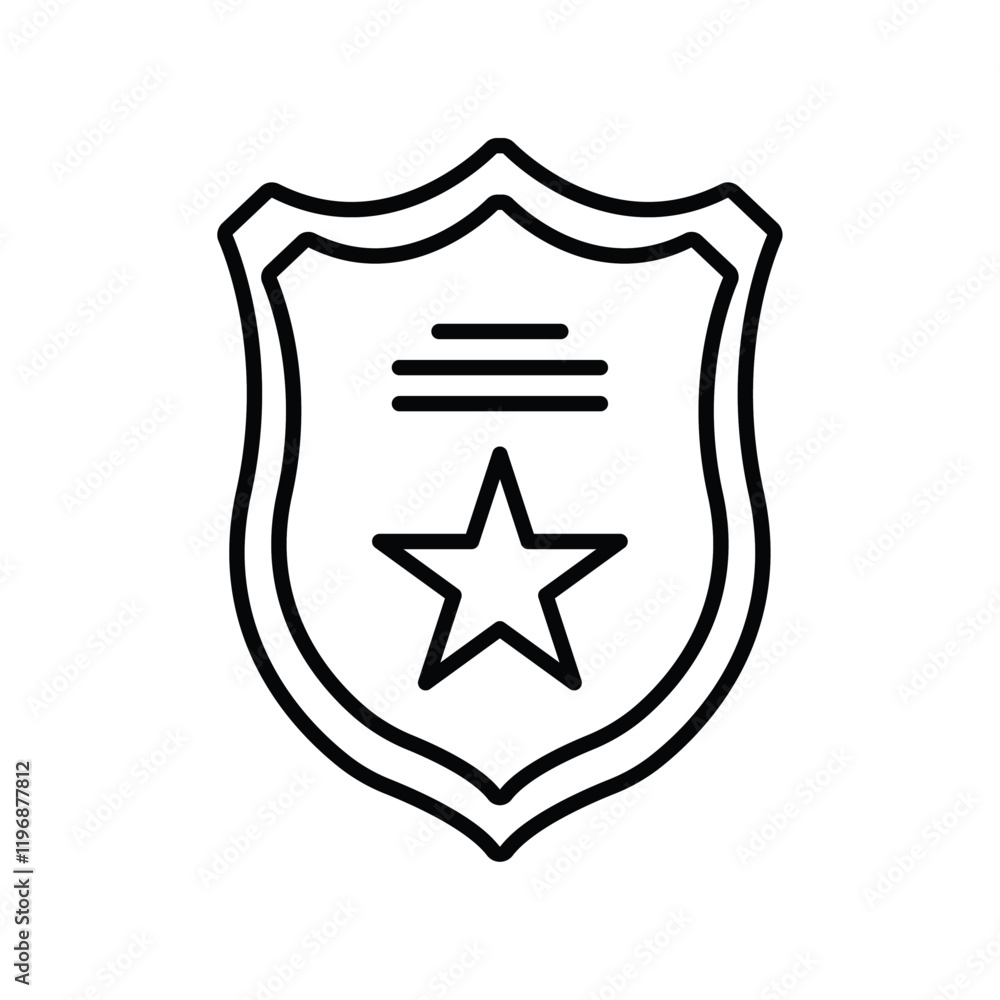 Police badge icon logo sign set vector outline Police badge icon logo sign set vector outline