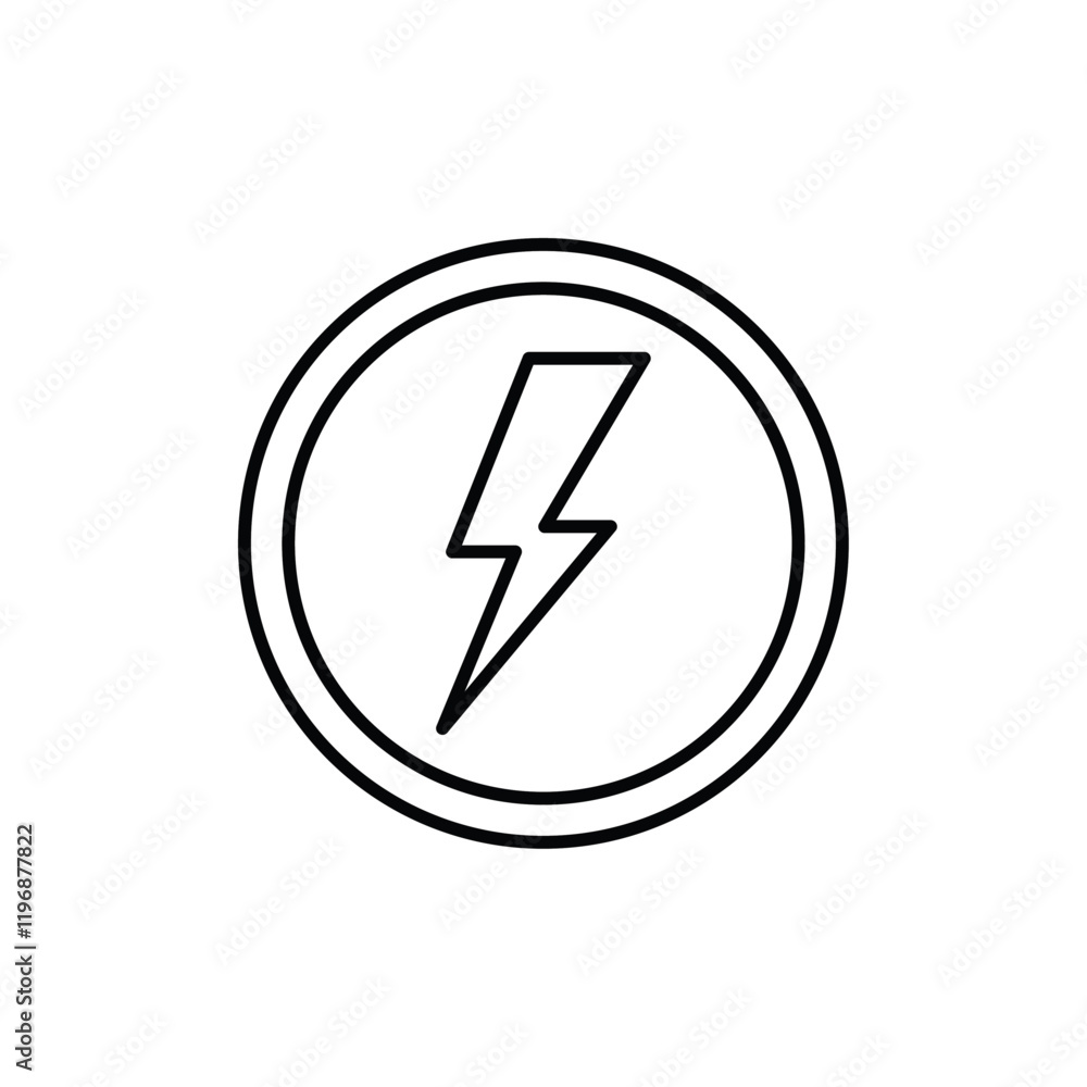 Power icon logo sign set vector outline Power icon logo sign set vector outline