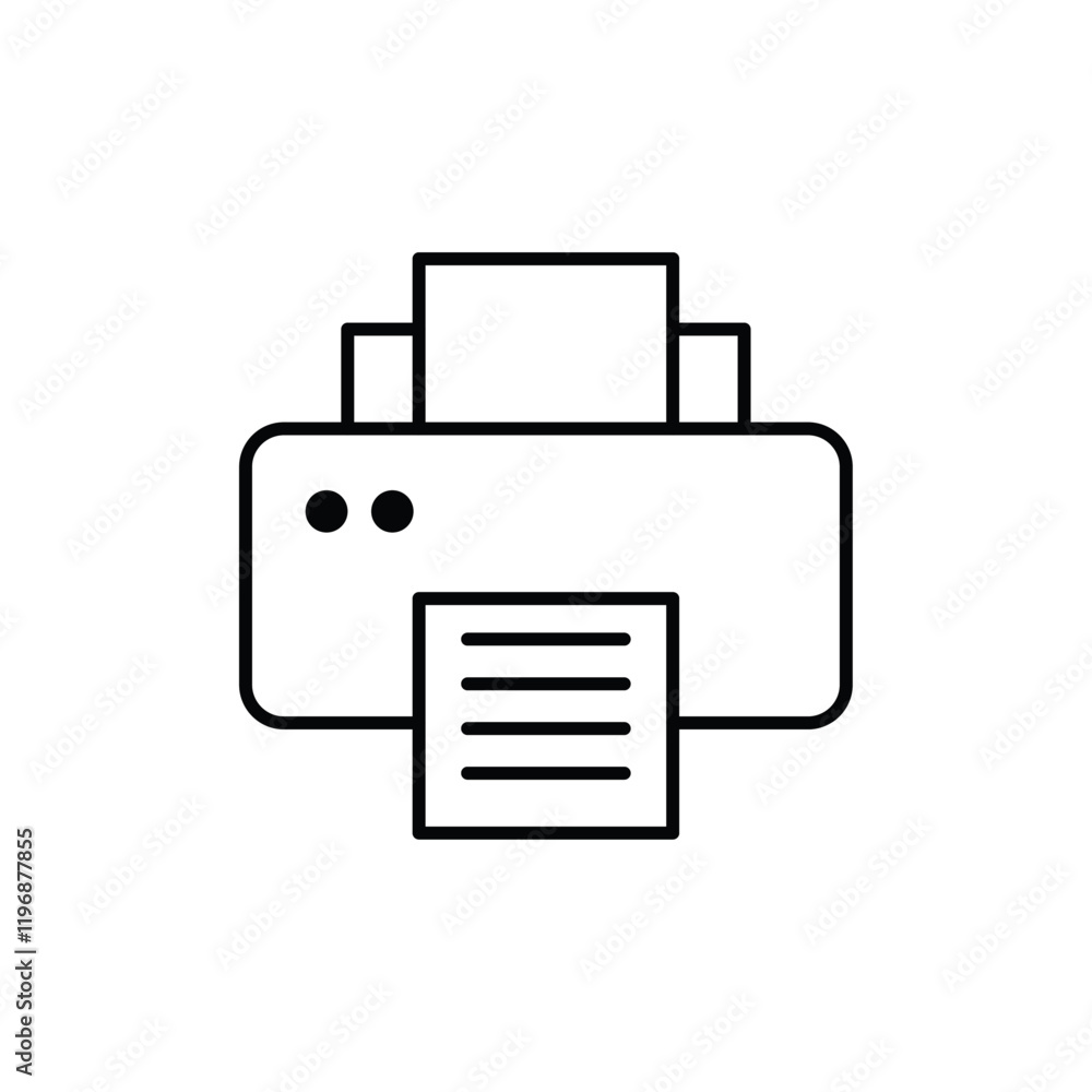Printer icon logo sign set vector outline Printer icon logo sign set vector outline