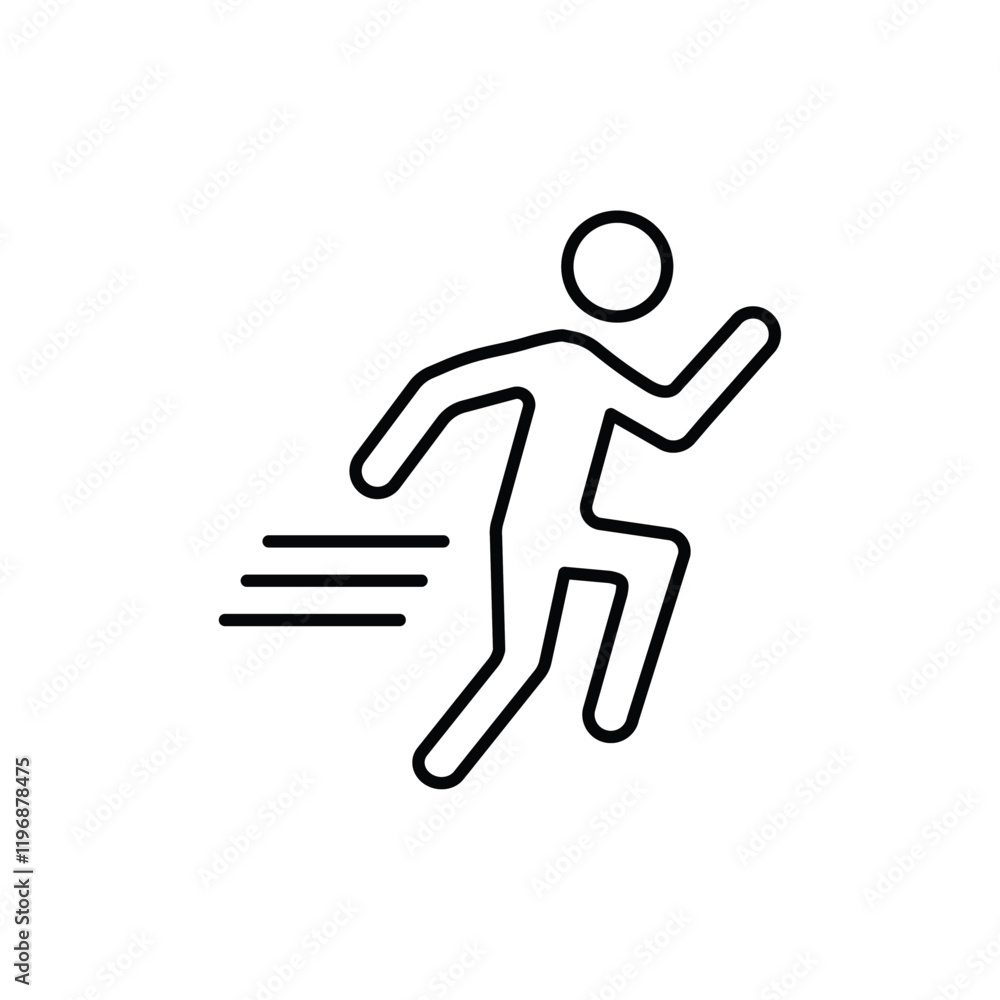 Running icon logo sign set vector outline Running icon logo sign set vector outline