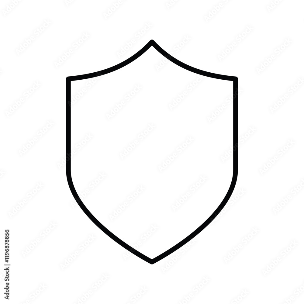 Shield icon logo sign set vector outline Shield icon logo sign set vector outline
