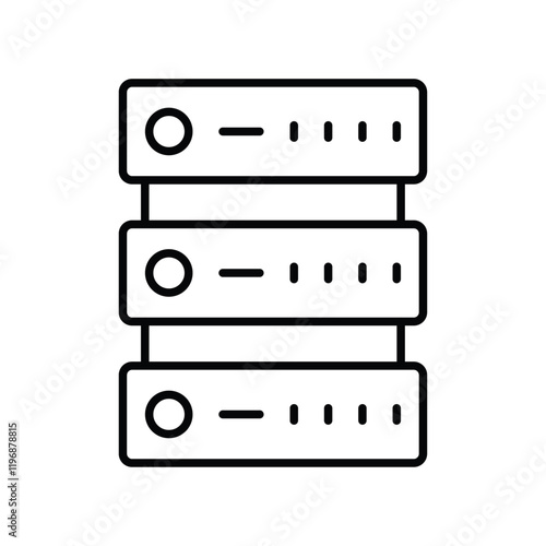 Server rack icon logo sign set vector outline