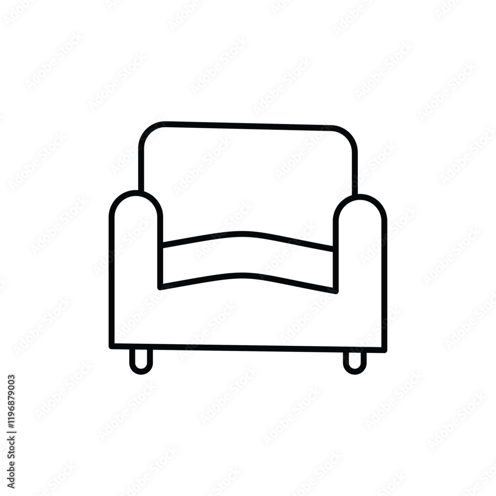 Sofa icon logo sign set vector outline Sofa icon logo sign set vector outline