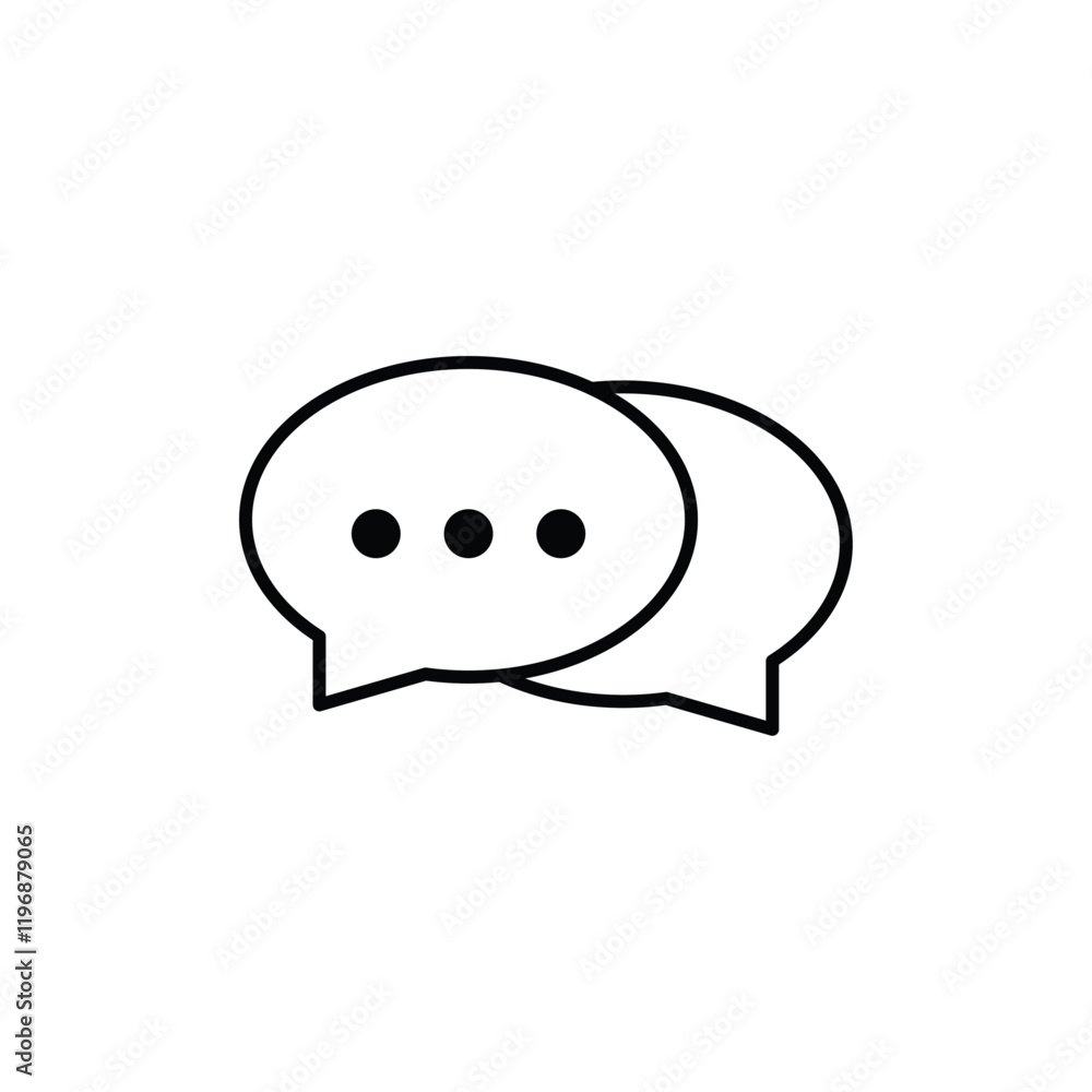 Speech bubble icon logo sign set vector outline Speech bubble icon logo sign set vector outline