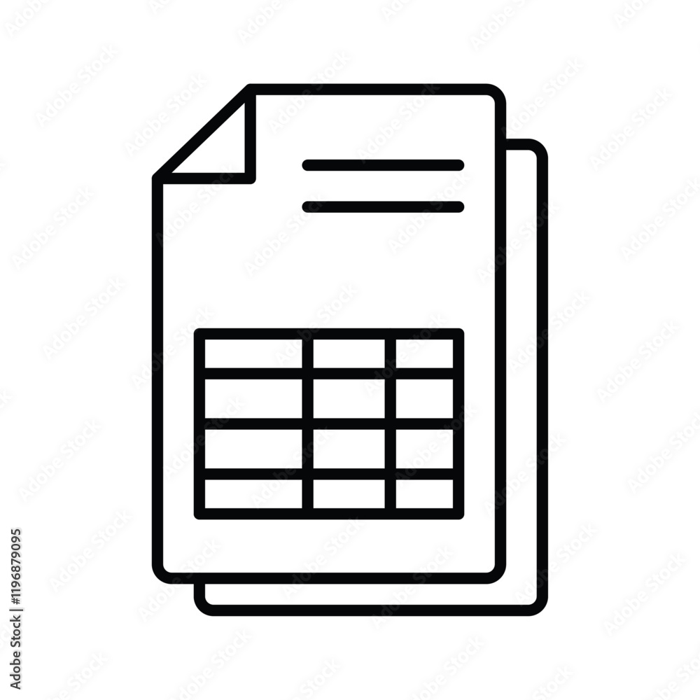 Spreadsheet icon logo sign set vector outline Spreadsheet icon logo sign set vector outline