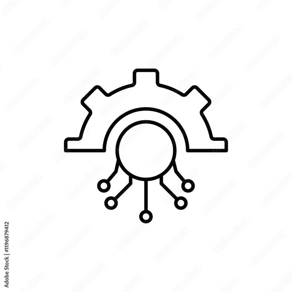Obraz premium Technology icon logo sign set vector outline