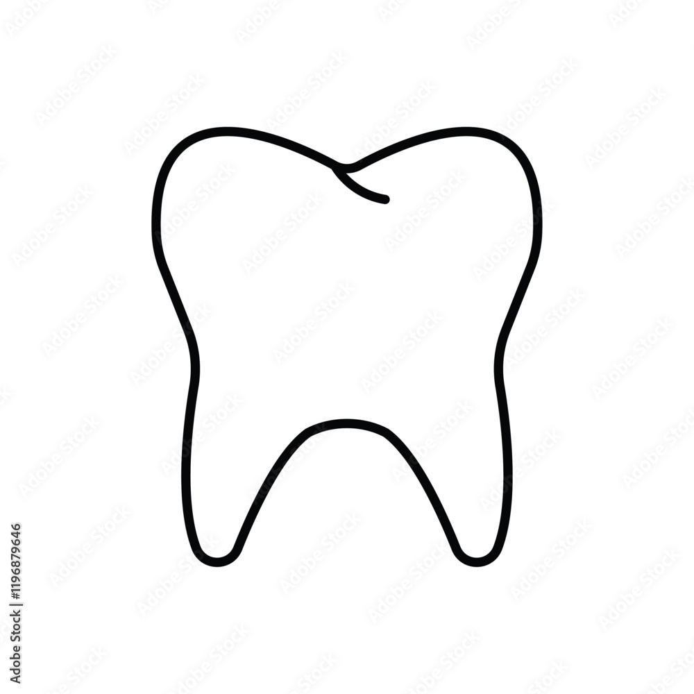 Tooth icon logo sign set vector outline Tooth icon logo sign set vector outline