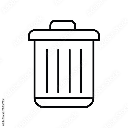 Trash icon logo sign set vector outline