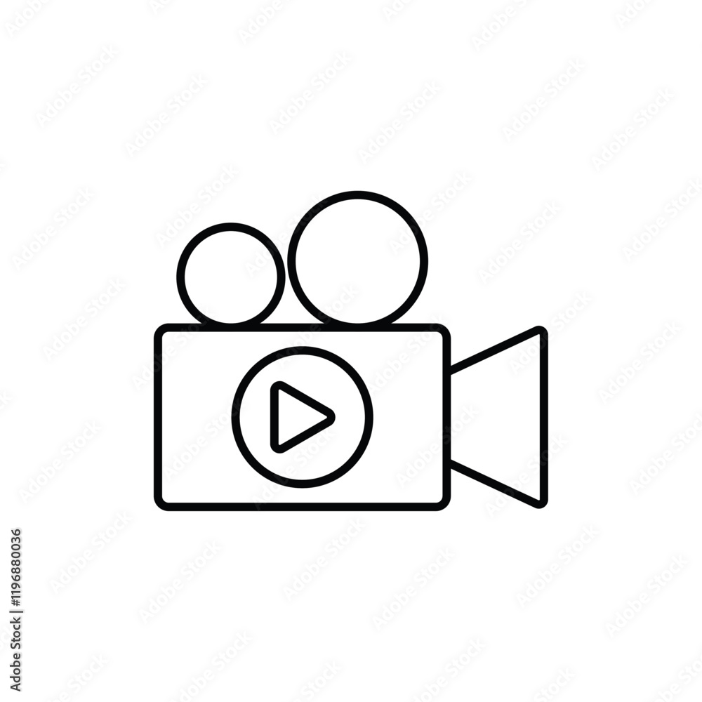 Video camera icon logo sign set vector outline Video camera icon logo sign set vector outline
