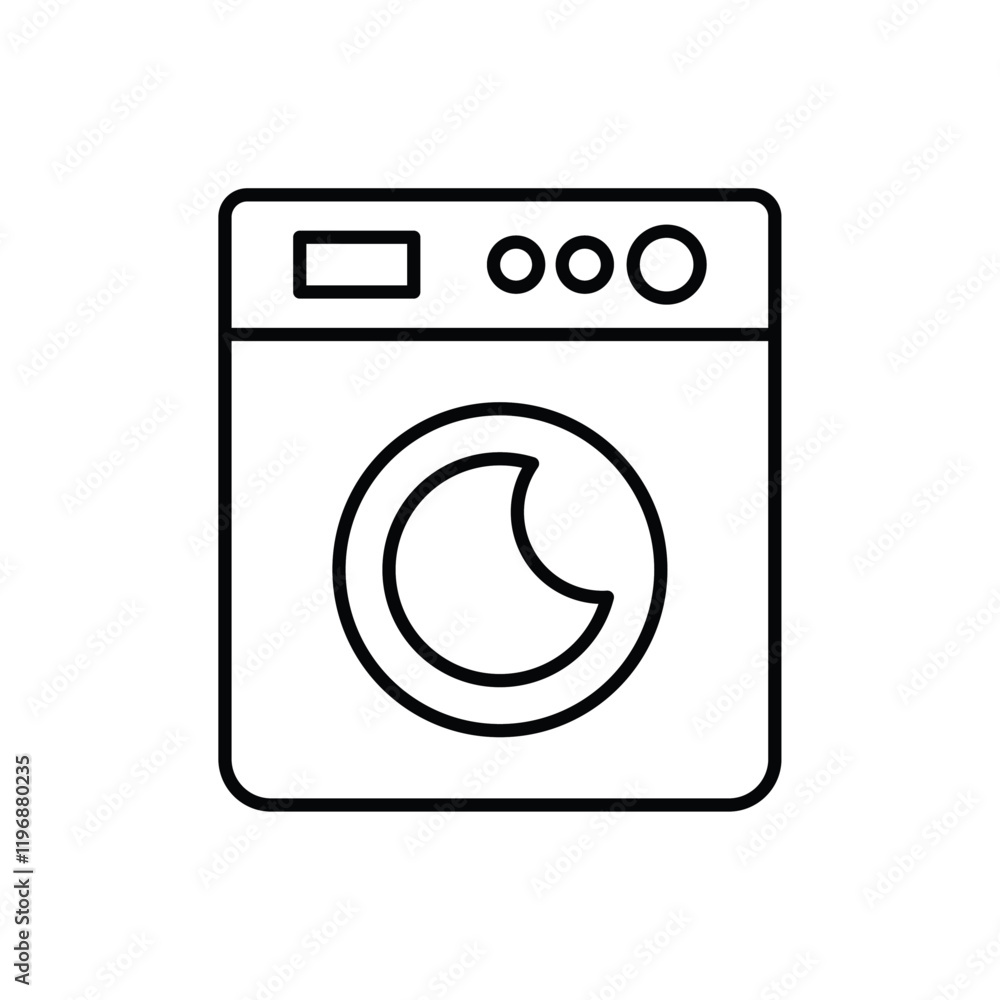 Washing machine icon logo sign set vector outline Washing machine icon logo sign set vector outline
