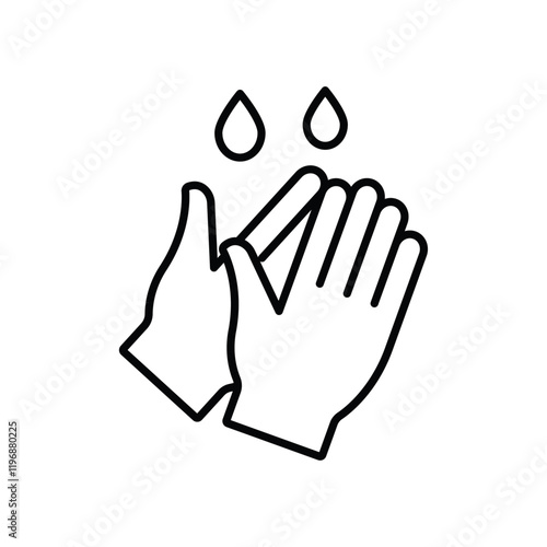 Wash hands icon logo sign set vector outline