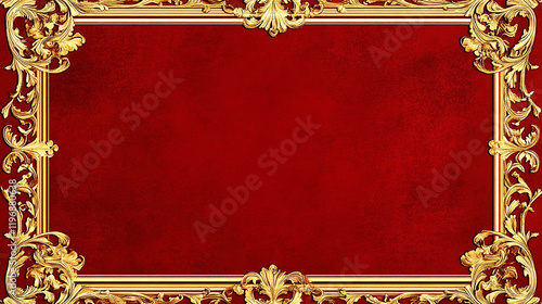 赤と金の豪華な装飾フレーム背景
