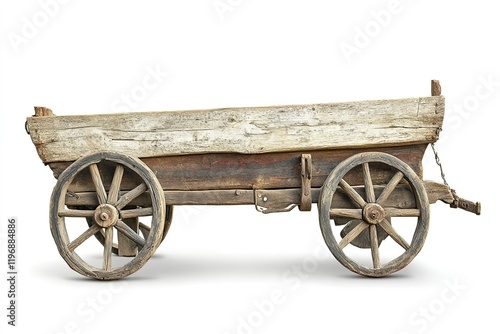 ox cart isolated on white background