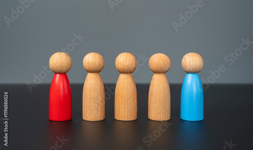 Cuadro en lienzo Figures of people and two followers of a political faction or social position