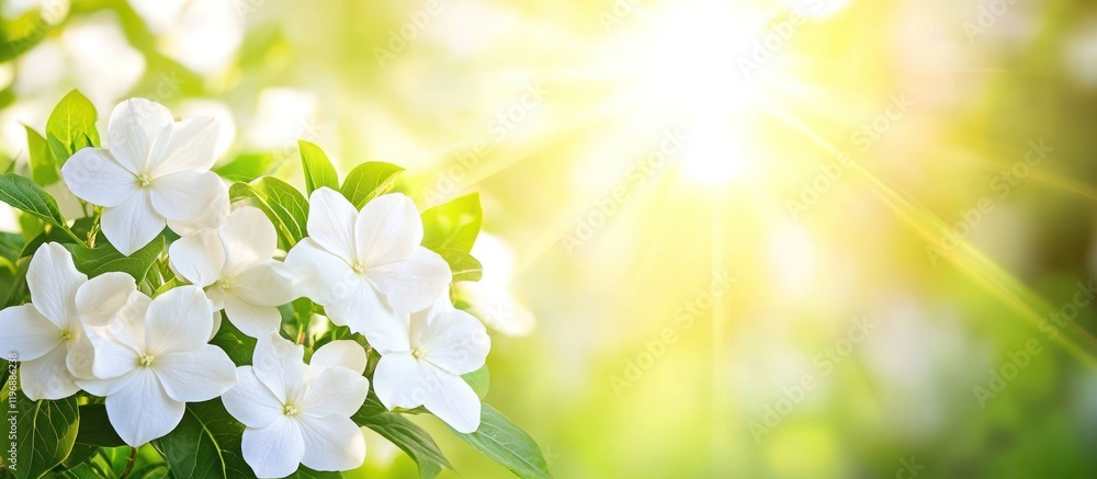 Sunny day, white flowers bloom. Sunny day, white flowers bloom.