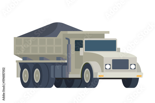 Coal Truck Illustration. Editable Vector for Easy Customization