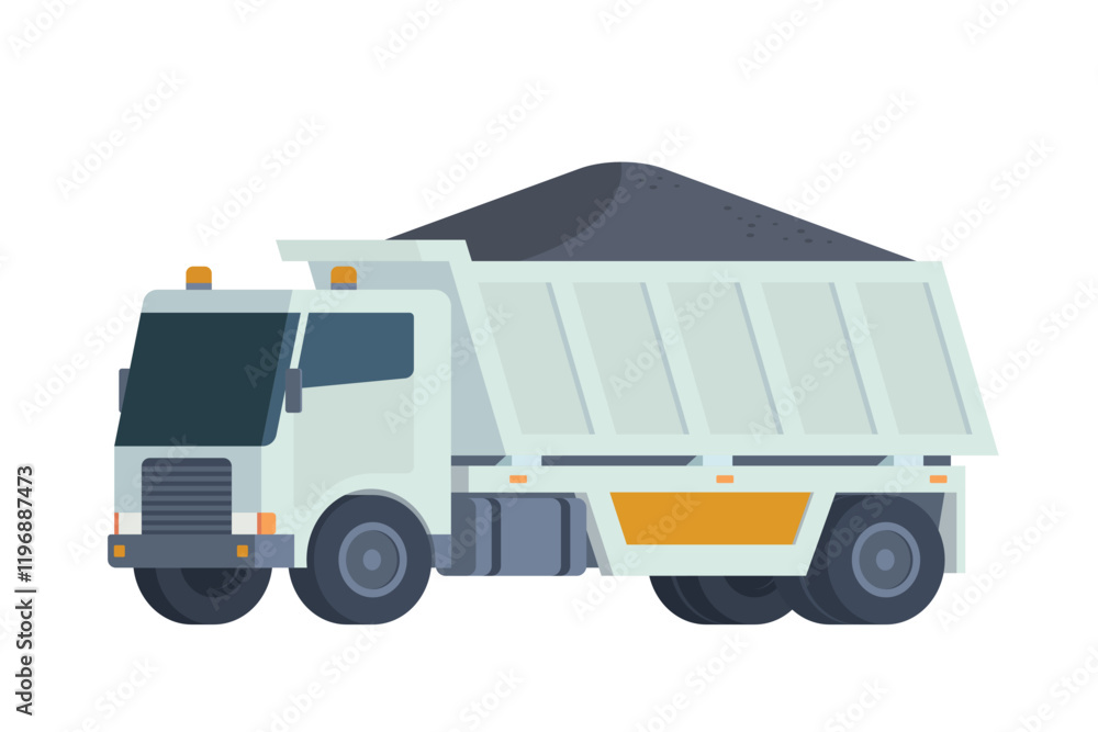 Fototapeta premium Coal Truck Illustration. Editable Vector for Easy Customization
