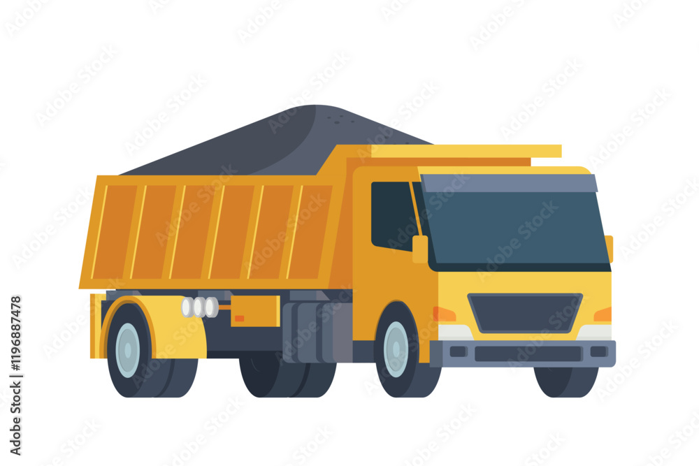 Coal Truck Illustration. Editable Vector for Easy Customization Coal Truck Illustration. Editable Vector for Easy Customization
