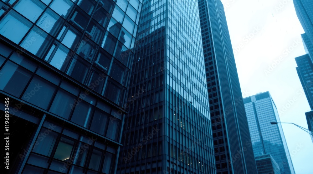Toronto's Financial District skyscrapers under gentle, soft light diffused shadows, subtle illumination, detailed focus Toronto's Financial District skyscrapers under gentle, soft light diffused shadows, subtle illumination, detailed focus