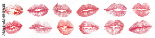 PNG Kiss mark, isolated element set, transparent background photo