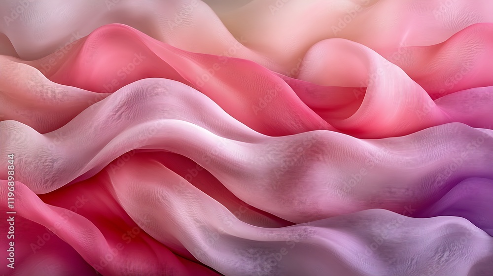Obraz premium Abstract Pink Purple Fabric Waves Draped Softly