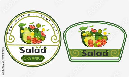 salad organic logo vintage