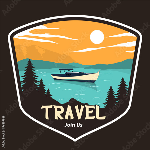 boat rental vintage logo