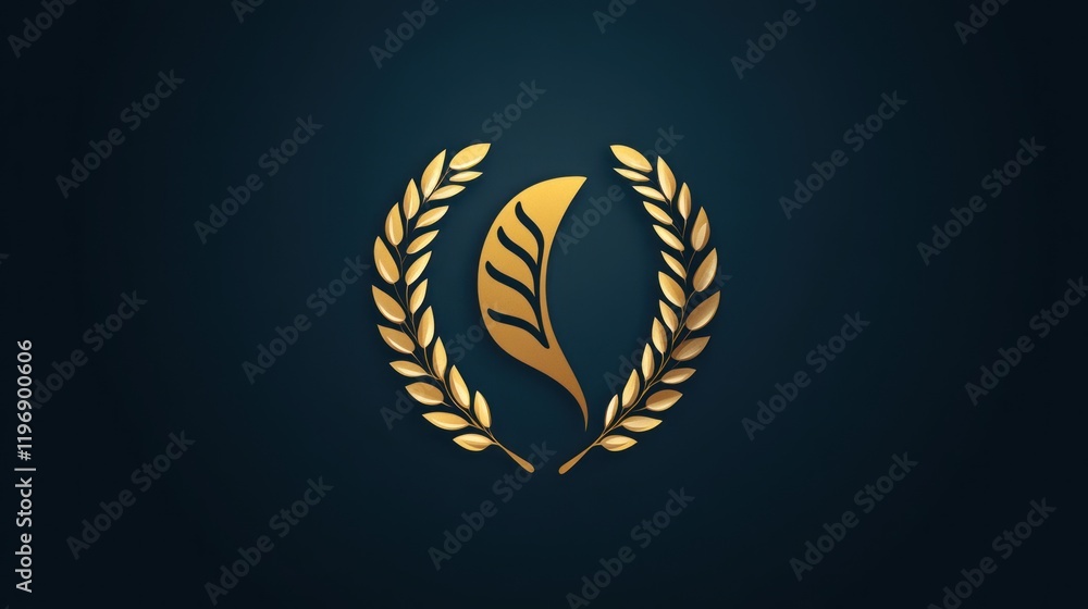 Golden Leaf Emblem: A Luxurious and Elegant Design Golden Leaf Emblem: A Luxurious and Elegant Design