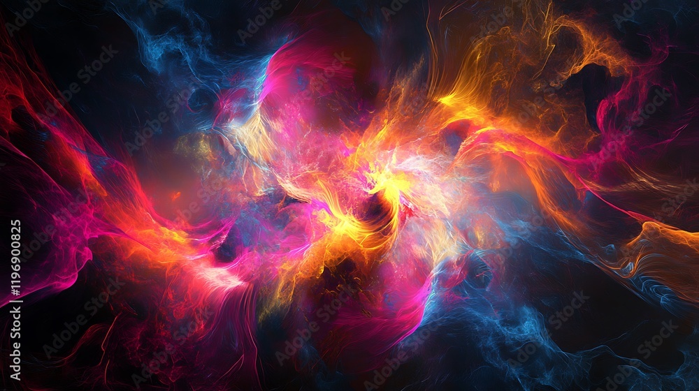 High-Quality Abstract Digital Art with Neon Colors High-Quality Abstract Digital Art with Neon Colors