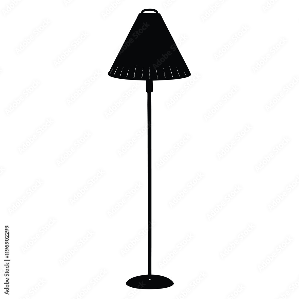 Modern Floor Lamp Vector Illustration - Interior Design Element Modern Floor Lamp Vector Illustration - Interior Design Element